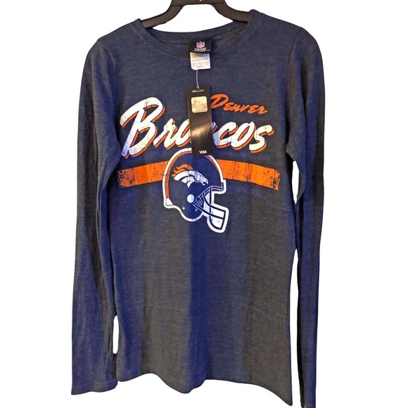NFL Tops - NFL Team Denver Broncos Size M Blue Long Sleeve T-Shirt